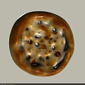 Golden Brown Sesame Flatbread With Toasted Spots And Crispy Texture 3d model