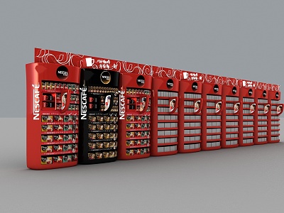 Nestle shelf supermarket shelf Nestle coffee cup brand shelf model