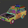 Yellow Vintage Off Road SUV With Copper Logo Roof Rack And Storage Boxes