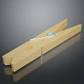 Practical Wooden Clothespin With Metal Spring For Household Drying Needs 3d model