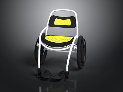 Durable Car Parts White Frame With Yellow Black Comfortable Seating Components 3d model