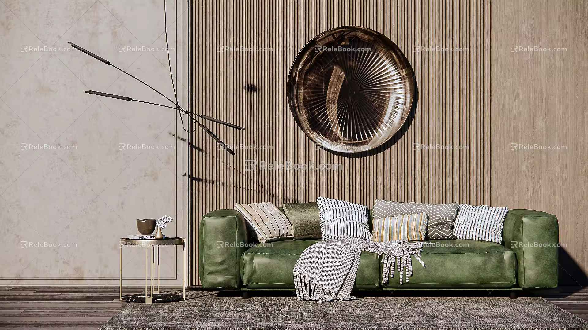 Modern double sofa combination 3d model