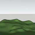 Park Landscape Featuring Green Rolling Grass Hills And Sunset Sky Clouds Light