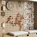 Decorative Cabinet With Alphabet Number Blocks Maze Boards And Geometric Pattern Panels