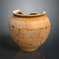 Ancient Cracked Clay Jar With Visible Surface Fissures And Antique Texture