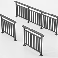 Modern Black Metal Railings With Vertical Bars And Support Bases