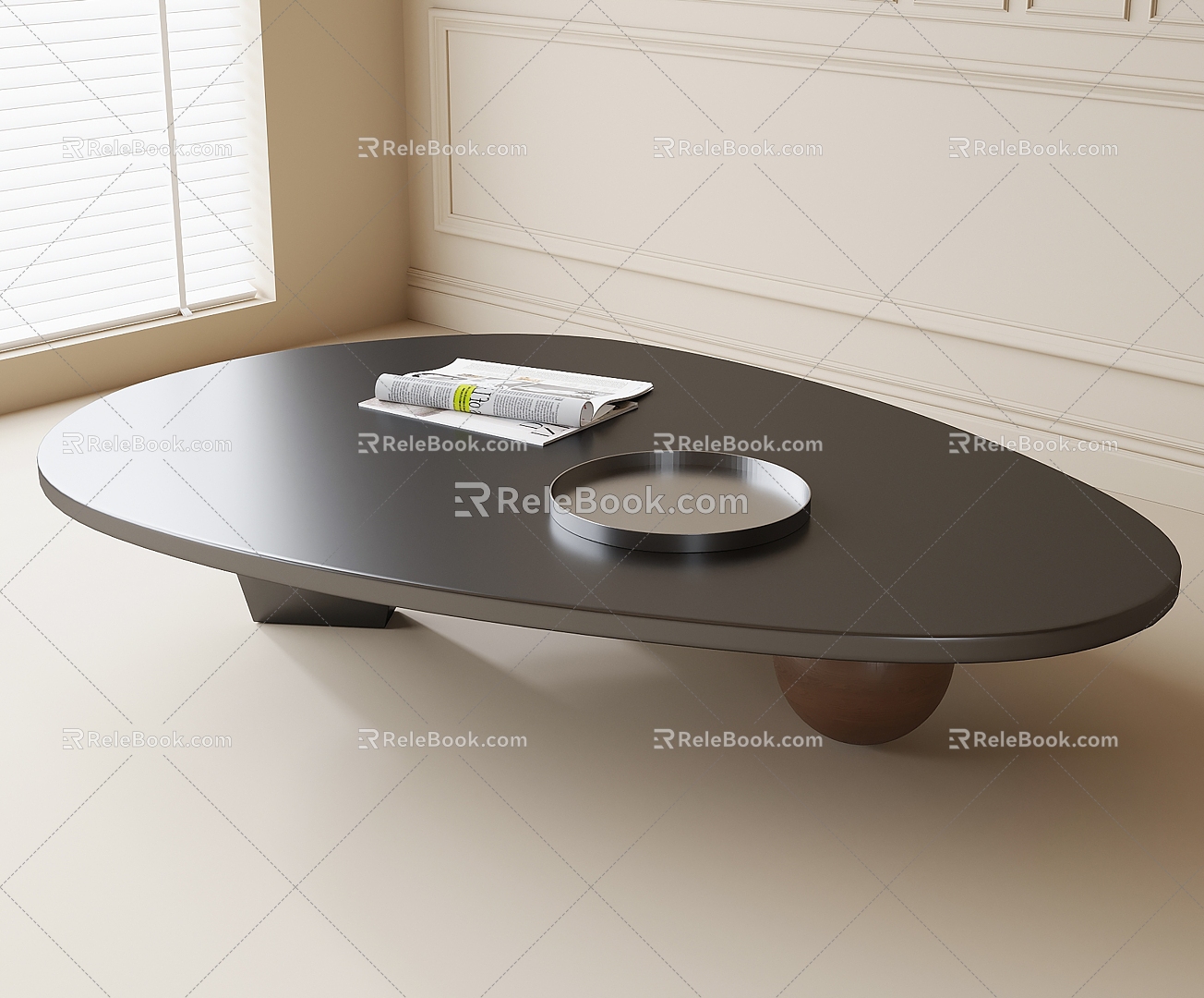 Oval coffee table 3d model