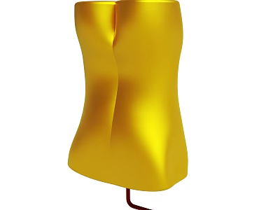 Golden Sculptural Decorative Object With Smooth Curved Surface And Modern Artistic Design 3d model