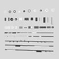 Modern downlight spot lamp magnetic attraction track spot lamp steering spot lamp linear lamp grid lamp 3d model