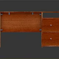 Red Wooden Desk Furniture With Two Functional Drawers And Smooth Desktop Surface