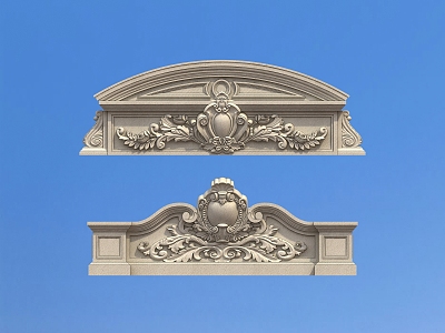 Villa Door Head Facade European Style Villa Door Head Railing model