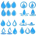 Blue Water Drop Brand Logo Design Collection With Various Icon Styles