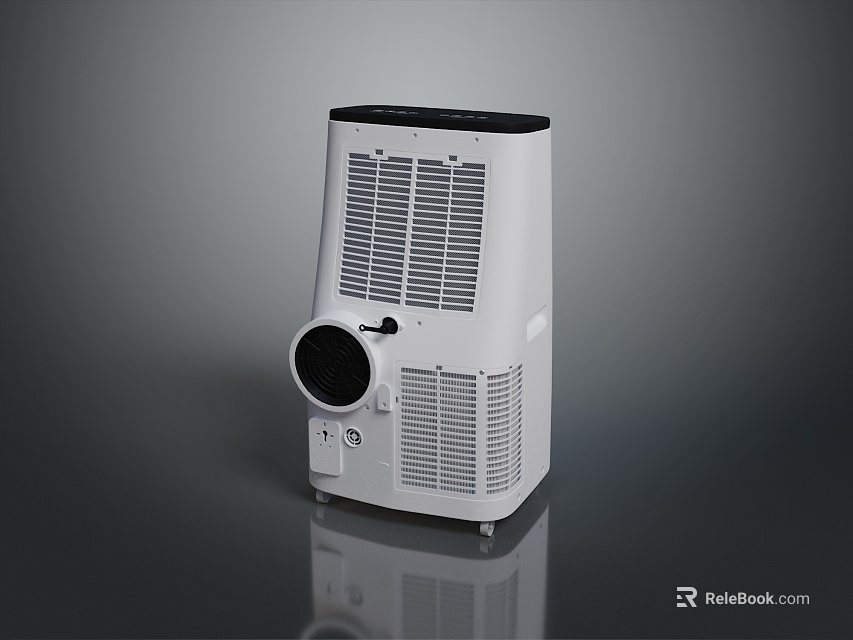 Modern White Computer Projector With Sleek Design Ventilation Grilles And Circular Lens 3d model 