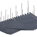 Ceiling Special-shaped Ceiling Sound-absorbing Board Ceiling Curved Ceiling Ceiling Grille Ceiling Simple 3d model