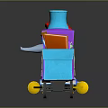 Colorful Toy Train With Elephant Toys And Colorful Carriages On Reflective Surface