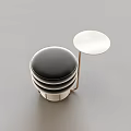 Modern Round Stool With White Cushion And Metal Frame Plus Side Table 3d model