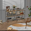 3 Tier Multifunctional Storage Shelf for Living Room with Shoes Decorative Items and Boxes