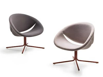Two Modern Accent Chairs Curved Design Gray and Light Gray Metal Cross Legs 3d model