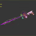 Sci Fi Weapon Design With Glowing Purple Pink Lights And Circular Halo