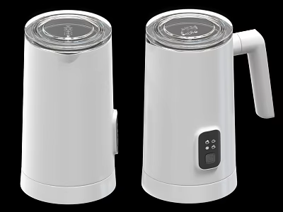White Electric Kettles with Transparent Lids Handle and Control Buttons for Daily Use 3d model