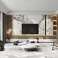Modern Living and Dining Area Interior With Sofa Coffee Table And Decorative Rug