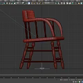 Classic Wooden Single Chair With Armrest And Solid Wood Structure