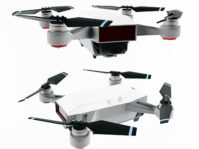Smart Drone With Camera Propellers And Modern White Body Structure 3d model