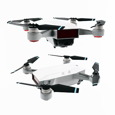 Smart Drone With Camera Propellers And Modern White Body Structure 3d model