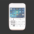 Pink BlackBerry Mobile Phone with Physical Keyboard and App Icons Displayed