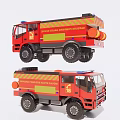 Red Fire Truck Functional Vehicle Model With Yellow Text And Number 18