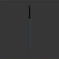 Blue 3D Model Sword With Black Hilt Diamond Top And Circular Guard
