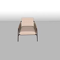 Stylish Beige Single Sofa With Black Metal Frame In Minimalist Modern Design