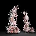 Elegant Floral Installation Double Arches With Pink And White Flowers Greenery Event Decor