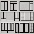 Modern windows combination floor-to-ceiling windows casement windows 3d model