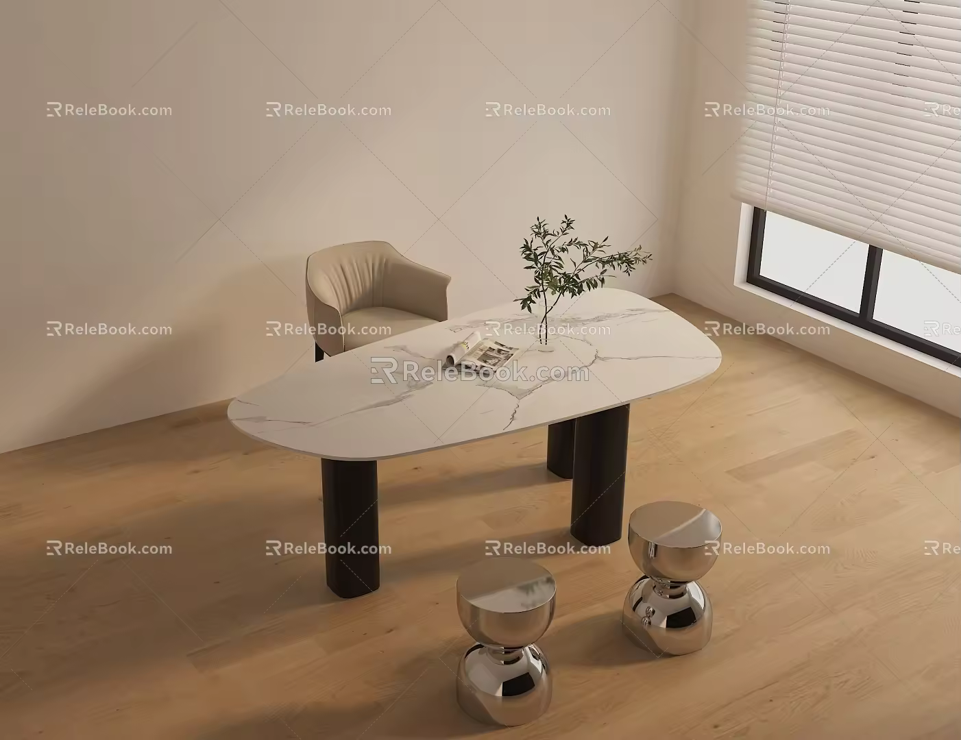 Desk Desk Dining Table 3d model