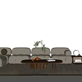 Modern Luxury Simple Sofa Coffee Table Combination 3d model