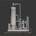 Industrial Processing Equipment System With Vertical Tanks Pipes And Control Panels