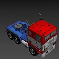 Game and Movie Character Optimus Prime Red White Truck with Autobot Logo