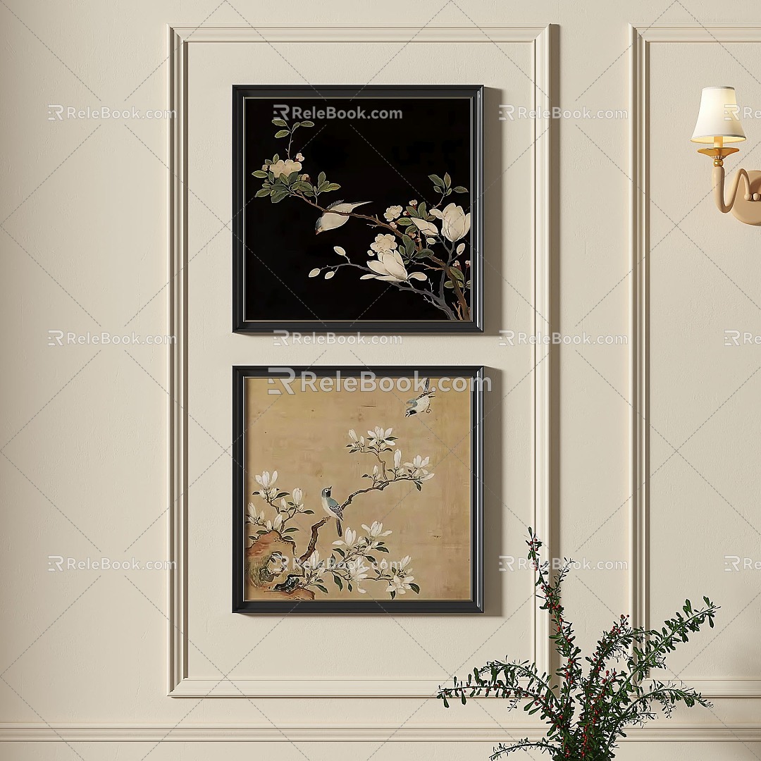 French retro simple decorative painting 3d model