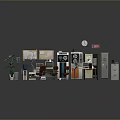 Vintage and Modern Computer Equipment With Desks Chairs Printers Clocks And Office Plants