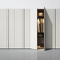 Modern Wardrobe Designs in Various Colors Featuring Open Door Hanging Clothes and Interior Lighting