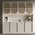 Nordic Sideboard Rattan Sideboard Coffee Maker Bread Machine Water Dispenser 3d model