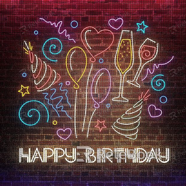 Neon light background wall birthday background net red photo model