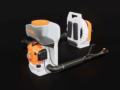 Heavy Duty Industrial Hand Tool With Orange White Housing And Black Handle 3d model