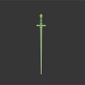 Traditional Decorative Sword With Silver Blade Red Gem And Cross Hilt