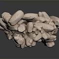 Organic Wooden Stone Sculptural Form With Irregular Stacked Shapes And Textures