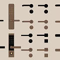 Modern Metal Door Handles With Keypad Lock And Various Design Styles