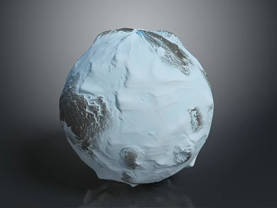 Garden Landscape Design With Spherical Rock Features White Stone Surfaces And Natural Dark Vegetation 3d model