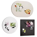 Creative Photo Wall Collage With Round And Square Shapes Animal Prints And Plant Art
