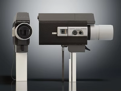Vintage Digital Devices Classic Retro Design With Lens Buttons And Stand 3d model